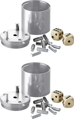 Produktbild von BestSaller 30012 SUPER SIX Würfelspiel Aluminum, 36 Spielstäbchen & 2 Würfel, silber (2 Stück)
