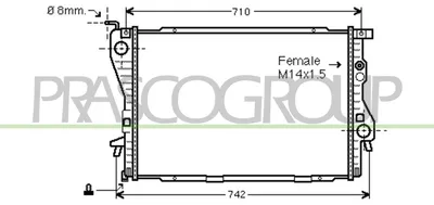 Immagine prodotto di PRASCO BM044R013 Radiatore ad acqua per motore per BMW Serie 5 Berlina (E39), Serie 5 Touring (E39) e Serie 7 (E38)