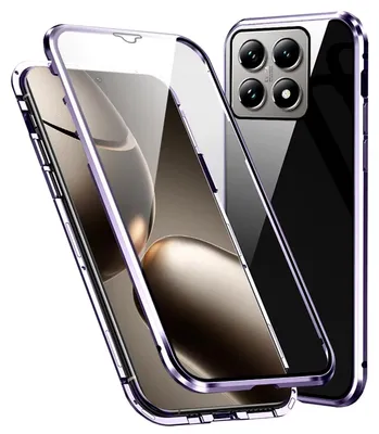 Immagine prodotto di Per Xiaomi 14T Pro Mobile Phone Case 360 Magnetic Glass Bumper Metal Case Cover