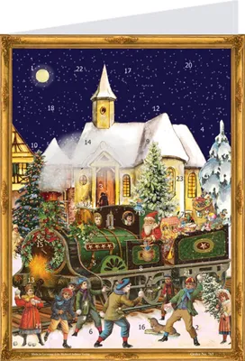 Produktbild von Postkarten-Adventskalender "Zug"