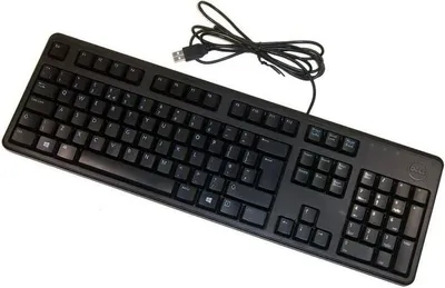 Zdjęcie produktu dla DELL DJ491, Pełnowymiarowy (100%), Przewodowa, USB, QWERTY, Czarny