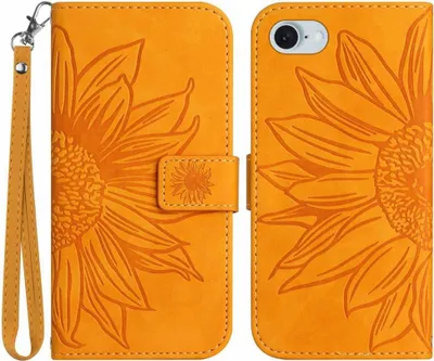 Produktbild von iPhone 16e / 17e Hülle - Coverup Sonnenblume Klapphülle mit Schlüsselband - Gelb