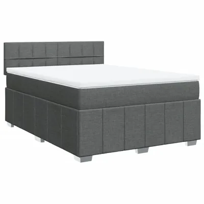 Produktbild von Boxspringbett mit Matratze Dunkelgrau 160x200 cm Stoff