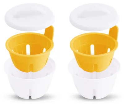 Eierkocher Mikrowelle, 2 Eier, BPA-frei, gelb