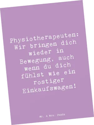 Produktbild von Mr. & Mrs. Panda Grußkarte Spruch Physiotherapeut Bewegung - Lavendeltraum - Geschenk, Linderung, einzelkarte, Ansichtskarte, personalisierte Geschenke, für Berufstätige