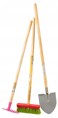 Produktbild von Playtive Gartenwerkzeug Set für Kinder, Schaufel, Rechen, Besen XXL