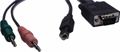 Produktbild von KVM Kabel Adapter Stecker 1,5 m -3 in 1 VGA USB Audio Maus Tastatur Monitor NEU