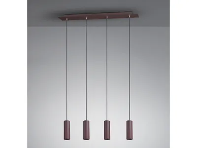 Produktbild von Moderne 4 fl. Pendelleuchte für Wohnzimmer,Schlafzimmer,Küche, Metall rostfarbig