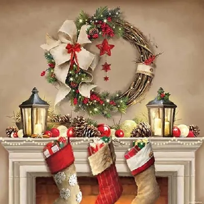 Produktbild von Napkin 33 Wreath and SocksMix