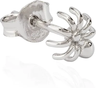 Produktbild von Einzel kleine Ohrstecker Spinne 925 Silber anlaufgeschütz 7x6mm Motiv Ohrring