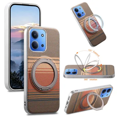 Obrázok produktu pre Magnetické puzdro MagSafe pre telefón Xiaomi Redmi 15C 4G 5G s otočným držiakom, vyrobené z umelého kožene