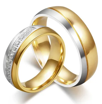 Produktbild von Eheringe : Trauringe / Ring aus Edelstahl silber gold 65 (20.6 mm Ø) Herrenring