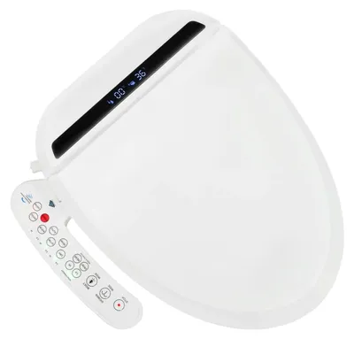 Immagine prodotto di Sedile WC con bidet elettrico - 1000–1350 W - 220 V con spina UE - Luce notturna a LED - Temperatura regolabile da 32 a 48 °C - IPX4 - Attacco G1/2 - Bianco