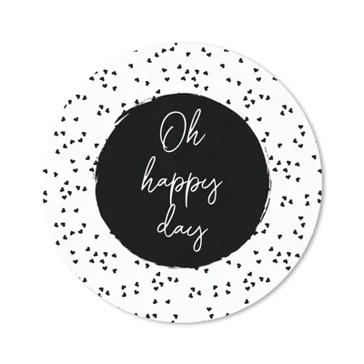 Produktbild von MuchoWow® Mauspad Mousepad Zitate - Text - Oh happy day - Glück 20x20 cm - Mousepads - Maus Mat - Pad - Mausunterlage - Schreibtischmatte