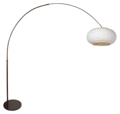 Obrázek produktu pro Stojací lampa - hnědá - Sparkled Light - dřevo len kov - Ø 45cm - E27 - 4761CA - Steinhauer