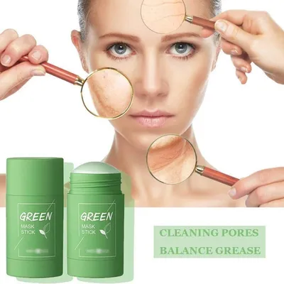 Produktbild von Zelený čaj Purifying Clay Stick Mask Mask Hloubkově čistící olej proti akné Jemná pevná maska ​​s odstraňovačem černých teček na obličej