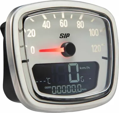 Image de Tachymètre SIP 2.0 numérique/analogique Tachymètre 120 km/h 12.000 tr/min LCD noir