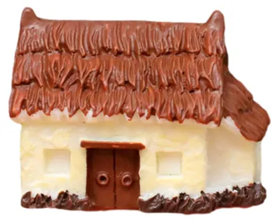 Produktbild von Mini-Haus, Mikro-Landschafts-Accessoire, Harz-Miniaturhausfigur, Feengarten-Ornament für Bonsai, Terrarium, Bastelarbeiten E