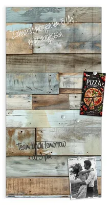 Produktbild von Magnettafel 50x100cm Pinnwand Whiteboard beschreibbar - Alte Holzplanken