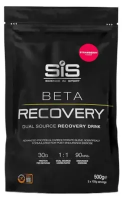 Immagine prodotto di SIS Beta Recovery (500g) Fragola - Integratore per l'uso durante e dopo l'allenamento - Integratore per il recupero post-allenamento