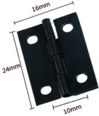 Produktbild von Set mit 60 mini schwarzes Eisenscharnieren (24x16 mm)