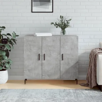 Produktbild von The Living Store Sideboard Betongrau 90x34x80 cm Holzwerkstoff