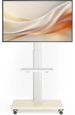Obrázek produktu pro Mobilní televizní vozík na kolečkách pro televizory o velikosti 27–65 palců, bílý, nosnost 40 kg, standard VESA 400x400 mm