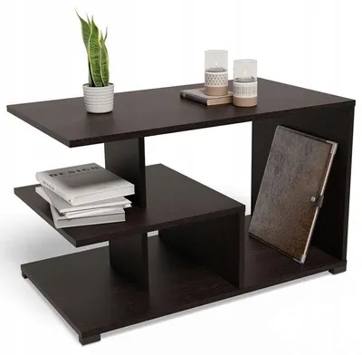 Produktbild von MATKAM Couchtisch TEXAS EX3, H55 x B90 x T51 cm, Moderne Wohnzimmertisch aus 18mm Laminat, Stilvoller Couchtisch (Wenge)