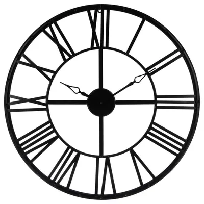Produktbild von Atmosphera Créateur d'intérieur® Große schwarze Metalluhr - 70 cm - Wanduhr - Römische Ziffern - Industrie - Retro - Klassisch