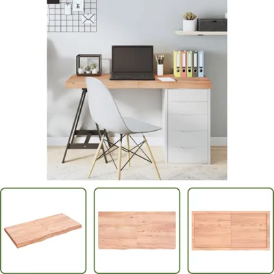 Produktbild von The Living Store Tischplatte Hellbraun 120x60x(2-6)cm Massivholz Eiche Behandelt