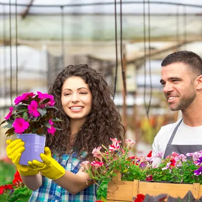 Produktbild von Hängende Blumentöpfe - bunte Gartenpflanzen - 10 Stück - mit Abflussloch - Metall