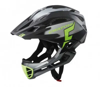 Produktbild von Cratoni C-Maniac Pro Helm integral schwarz-lime matt größe L-XL (58-61 cm) 112601F3