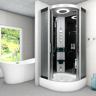 Produktbild von Dampfdusche Dusche Duschkabine D58-63M3-EC Duschtempel Sauna 100x100 cm