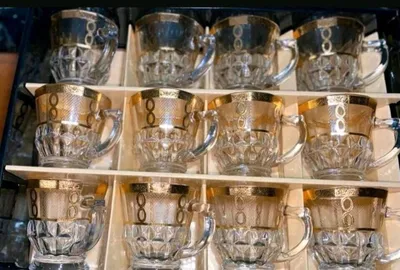 Produktbild von Teegläser Glas Gläser Teegläser set orientalische /gold 12 Stück