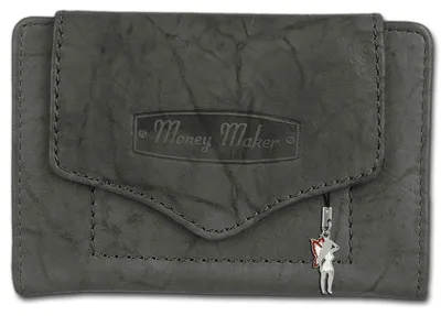 Immagine prodotto di Portafoglio grigio da donna, con protezione RFID, in pelle, modello "Money Maker", dimensioni 13x9,5x4, codice prodotto D3OPJ700K
