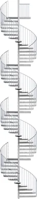 Produktbild von Spindeltreppe Ø 225 cm | Höhen: 936-1184 cm | Ausstattung Premium | Stahlstufe