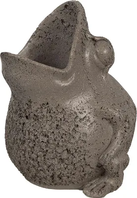 Productafbeelding van Clayre & Eef 6PR5059 bloempot, kikker decoratie, 19x18x23cm, grijs