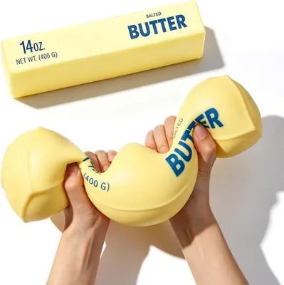 Productafbeelding van Boter squishy XXL giant knijpspeelgoed - Realistisch anti-stress speelgoed - Angstverlichting en decompressie