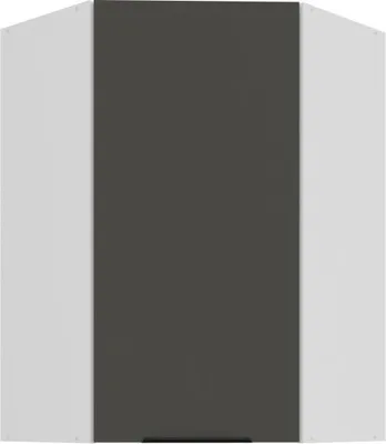 Image de Armoire d'angle haute LUNARA 1 - 60x60 cm, graphite / blanc