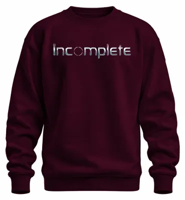 Productafbeelding van Incomplete tekst van een boyband-liedje, retro jaren '90 popmuziek, sweatshirt/pullover, bordeauxrood, maat XL