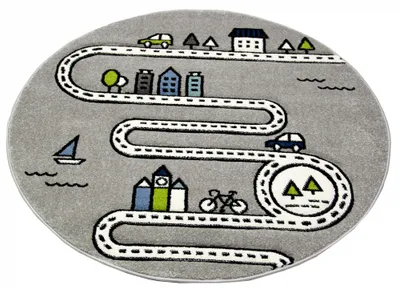 Produktbild von Teppich Kinderzimmer Kinderteppich Straßenteppich grau Größe - 80x150 cm