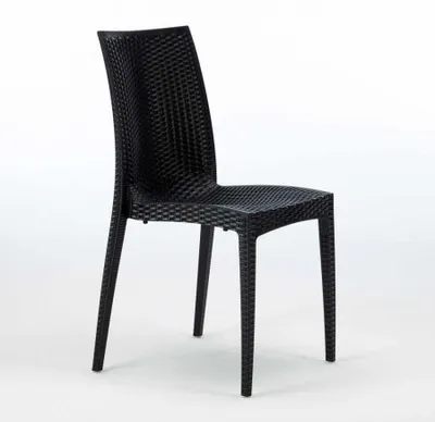 Immagine prodotto di Sedia polimerica rattan bistrot – Antracite – Grand Soleil