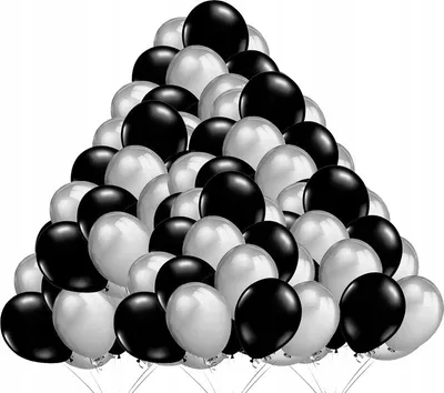 Produktbild von Ballonset Schwarz, Silber 100 Stk.
