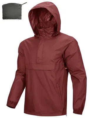 Imagen del producto de Chaqueta de lluvia para hombre: ligera, impermeable y transpirable, ideal para actividades al aire libre