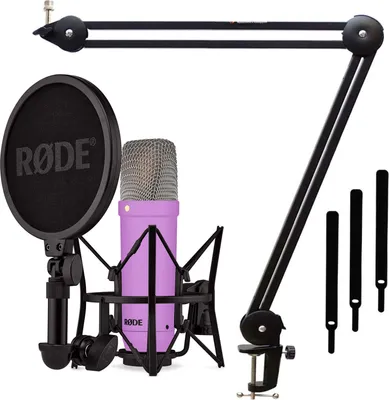 Zdjęcie produktu dla Mikrofon Rode NT1 Signature Purple z przegubowym wysięgnikiem