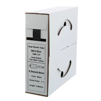 Image de Gaine thermorétractable 5 m 9,5 mm > 4,8 mm noire