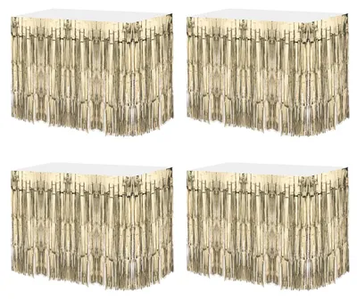 Lametta-Tischdecke 4er-Set 73x45 cm Champagner Gold