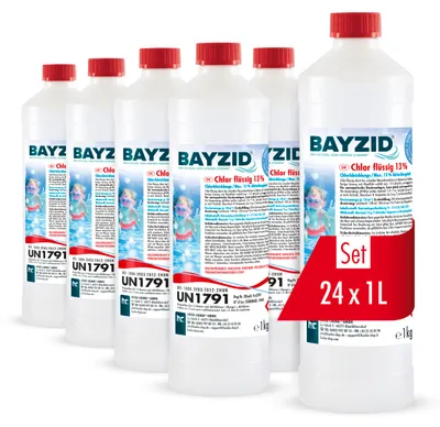 Produktbild von 24x1 kg BAYZID® Flüssigchlor 13% zur effektiven Pool Desinfektion