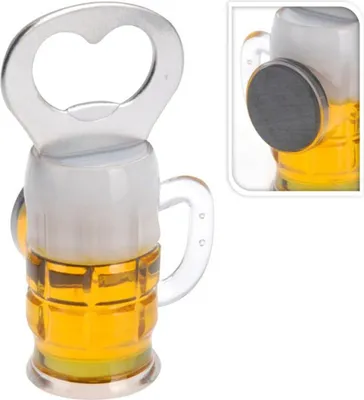 Produktbild von 16 Stück Flaschenöffner-Magnet mit Bierkrug-Motiv Bierflasche öffnen