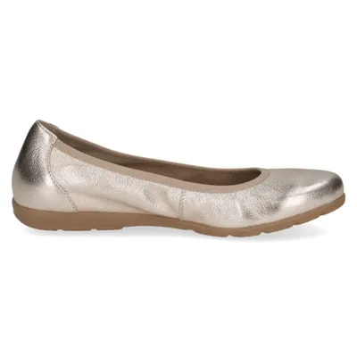 Produktbild von Caprice Damen Ballerina Leder Used Look Slipper 9-22150-42, Größe:38 EU, Farbe:Gold